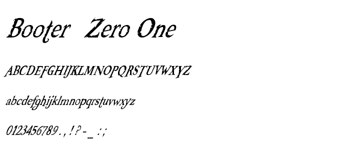Booter - Zero One font